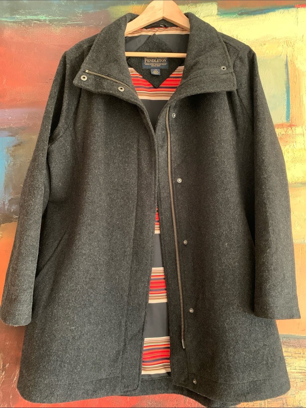 Pendleton Campbell Wool Water-Resistant Full Zip Coat, Sz L